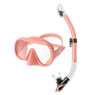 Customizable Logo Freestyle Diving Set New Style Snorkeling Swimming with Breathable Plastic Glass Lenses Scuba Diving Masks