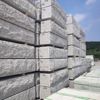 Cheap Outdoor Grey Granite Wall Retaining Blocks with Mushroomed Surface Grey/Black/Red Colors 2 Year Warranty