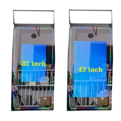 70 Inch 32 Inch Screen Mirror, Photo Booth, Circular Color Lighting, Mirror, Photography Studio, Compatible with Cameras