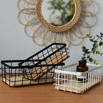 Latest Multi Functional Customized Home Goods Small Rectangular Iron Metal Wire Basket