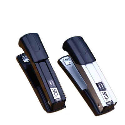 For Deli 0416 Office Financial Manual Stapler Thick Metal Base with 50 Sheet Ordering Capacity Plastic Printed Logo