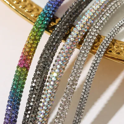 Hot Selling 6mm Shiny Crystal Decorative Cord Lace Rhinestone Crystal Trim