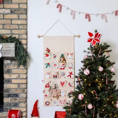 Christmas Fabric Calendar Party Ornament Personalized Advent Calendar for Kids Christmas Decor Xmas Blank Calendar