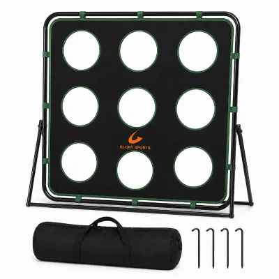 Five Zone Football Accuracy Training System Portable Soccer Target Net for Passing and Finishing Practice