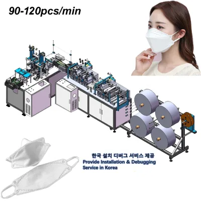 Automatic CCD Inspection Fish Mask Machine Producing and Packing Line and LOGO Printing