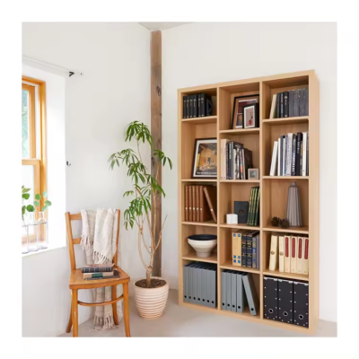 Solid Wood Bookcase Leisure Reading Area Ladder Bookshelf Wooden Wall Bookshelves for Living Room