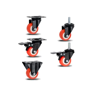1.5-inch 2-inch Gold Diamond Caster PVC Universal Wheel Screw Brake Wheel Silent Wheel Furniture Caster
