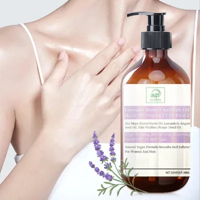 Natural Hydrating Nourishing Body Skin Product Lavender Shower Oil Bath Oil Shower Gel Private Label Shower and Bath Oil