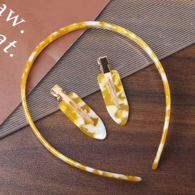 3-Piece Acetate Hair Accessories Set Korean-Inspired Headband Hair Clip New Cellulose Acetate Hair Styling Tools
