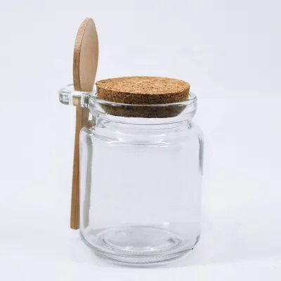 Bath Salt Body Cleaner Container Bottle Jars With Cork Stopper and Wooden Spoon