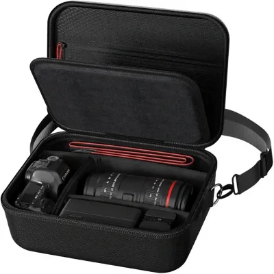 Hard Shell Digital Camera Case for Rebel T7-Black | Soft Padded Bag 1 Shoulder Strap 3 Adjustable Dividers Factory