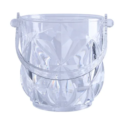 Queenwins China Manufacture Manual Portable Transparent Acrylic 1.25 Qt Ice Bucket Great Home Bar Chilling Beer Champagne Wine
