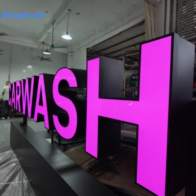 Design Edge Treatment Custom Front Lit Solid Acrylic LED 3D Letter Sign Stainless Steel Side Frame Personalized Brand Wall Sign