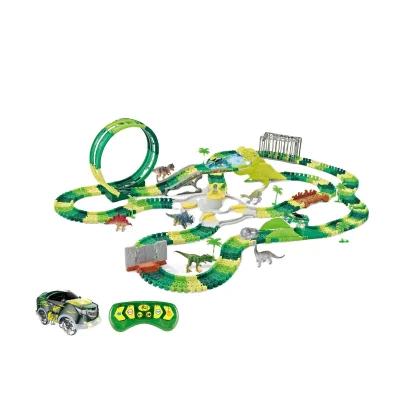 2024 Slot Toys 2.4G Rc Light Cars Race Track Supermarket Spray Water Dinosaur Stunt Remote Control Rc Track for Kids 2023