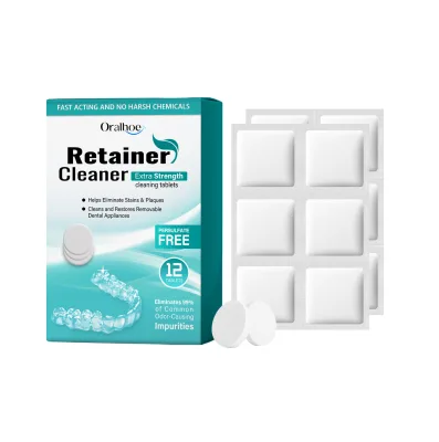 Retainer Cleaning Tablets Denture Cleaning Tablets for Dental Appliances Removes Odor & Plaque Retainer