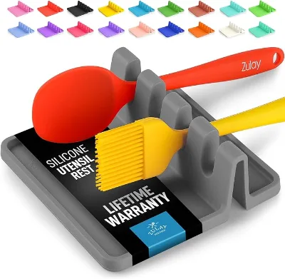 BPA-Free Durable Silicone Utensil Rest Heat-Resistant Spoon Rest Drip Pad Kitchen Counter Gadgets Utensils Holder Cooking Tools