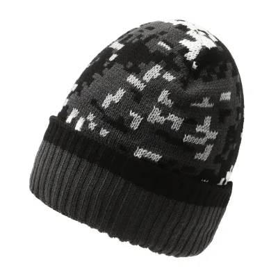 Thick Camouflage Hat Men's Hunting Winter Hat Warm Bean Knitted Skiing Cold Hat Winter