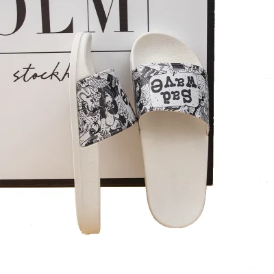 Factory Direct Sale Custom Spa slippers Non-slip PVC Men Custom Embroidered slippers