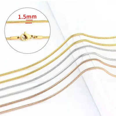 Wholesale Customization Europe Snake Bone Chain Necklace Flat Snake Chain Choker Necklace Round Snake Chain Necklace