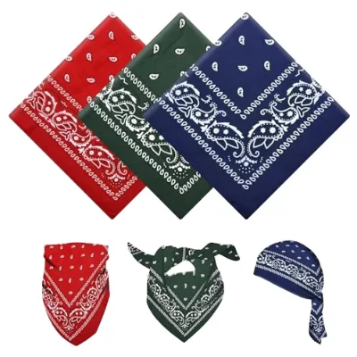 Wholesale Promotion Multifunction Custom Logo Colourful Polyester Cotton Sports Square Headwear Scarf Classic Paisley Bandana