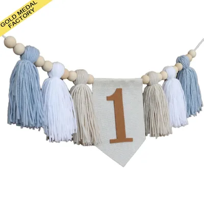 Baby Birthday Decoration Highchair Bohemian Tassel Banner Baby 1st Birthday Party Decoration Boys and Girls Shower Gift Set