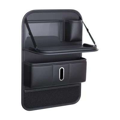 PU Leather Popular Versatile Car Seat Back Dining Table Holder Foldable Storage Bag PU Brand Back Organizer