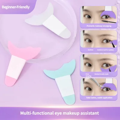 Silicone Eyeliner Guard Makeup Auxiliary Tool Soft Skin Fitting Design for Precise Neat Eyeliner Drawing Application