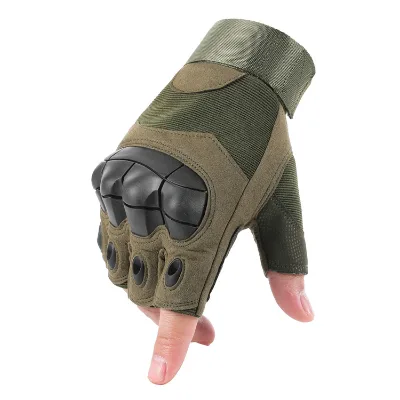 Half Finger Tactical Gloves, Anti-Slip Nylon Gloves with Hard Knuckle, Outdoor Sports Gloves for Cycling, Hiking, Shooting