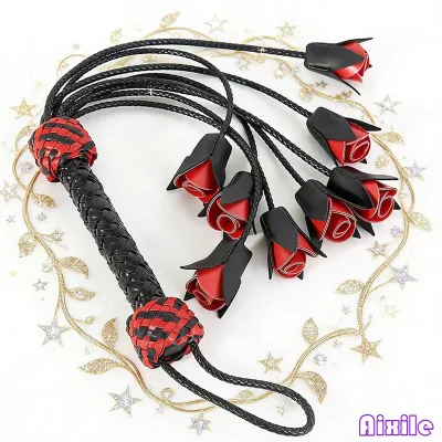 Rose Whips Leather Horse Crop Whip for Couples Sex Whip for Intimate Pleasure BDSM Erotic Exploration Fetish Adventures