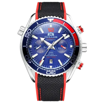 PAULAREIS Fully AUTOMATIC Mechanical Wristwatch Luminous Canvas Rubber Belt Multi-function Men's Sport Watch