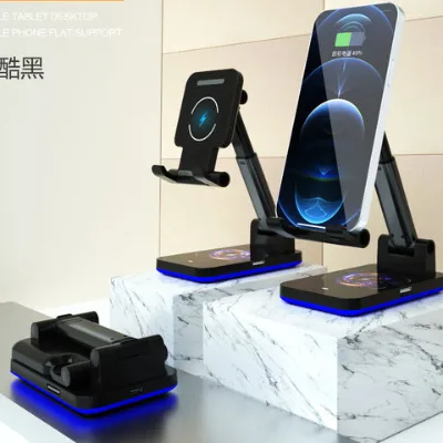 Fold Wireless charging stand with LED charging two phone