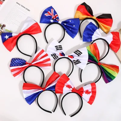 Hot Selling Party Decoration Custom Polyester Country Flag Football Hair Band for Soccer Sport