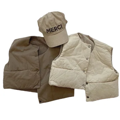 Unisex Vintage Coat for Newborn and Infants Thick Sleeveless Vest Jacket for Toddlers Kids Clothes Winter Baby Clothes