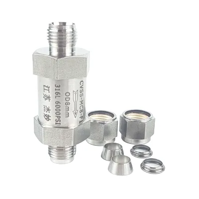 High Pressure 6000psi Stainless Steel Fixed Pressure Straight Through One-way Valve