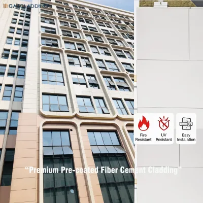 Modern Design Plain Color No Drilling Easy Install Low Maintenance Fiber Cement Panels ISO Certified for Curtain Wall