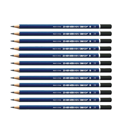 Drawing Pencils Graphite Sketching Pencils 2B Kids Art Drawing Drafting Sketching Shading Printing Dark Blue Black End 2B Pencil