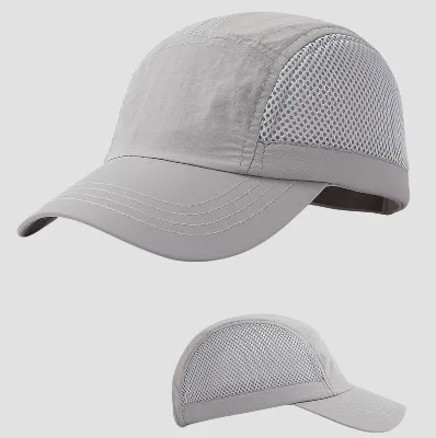 Custom Logo Summer Nylon Camping Hat Breathable Summer Blank Camper Cap 5 Panel Trucker Mesh Camp Cap