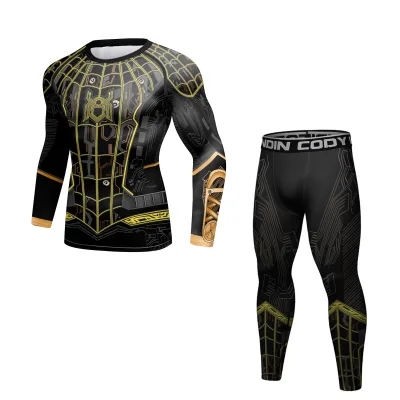 Wholesale Bjj Jiu Jitsu Grappling Rash Guard Compression t Shirt for Men Mma Polyester Spandex Sports Men's Pants
