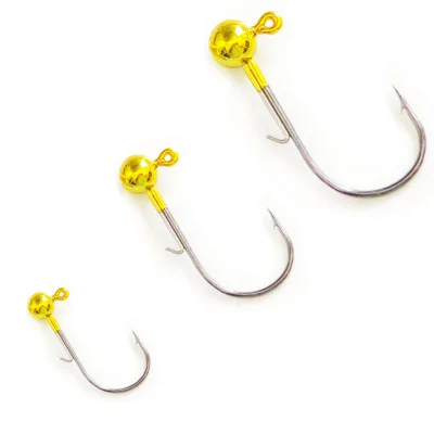 Alpha Lead Head 1-20g Golden Ball Head Soft Lure Using Fishing Hangnail Hook Jig Head
