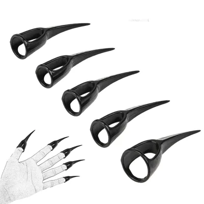 New Black Finger-Cot Set Slave Game Plastic Nail Bondage Sex Toy Adult Fetish Restraint for BDSM