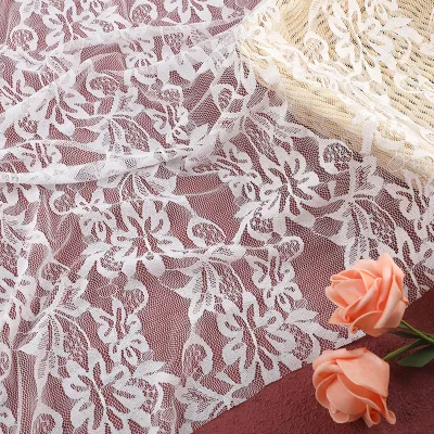 Manufacturer Lace Small Flowers Soft Elastic Silks Lace Fabric for Tutu Dress Bridal Veils Wedding Dress