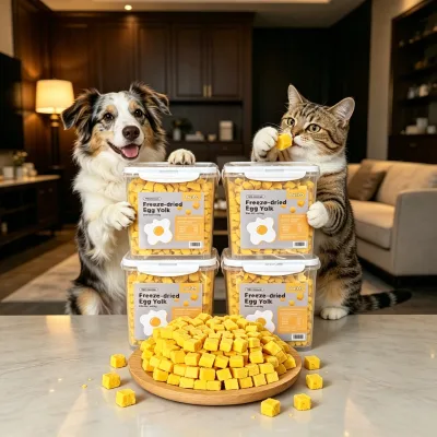 Organic Freeze Dried Egg Yolk Pieces Dog cat Molar Snacks100% Natural Eco Friendly High-protein Immunity Enhancement Calcium Oem