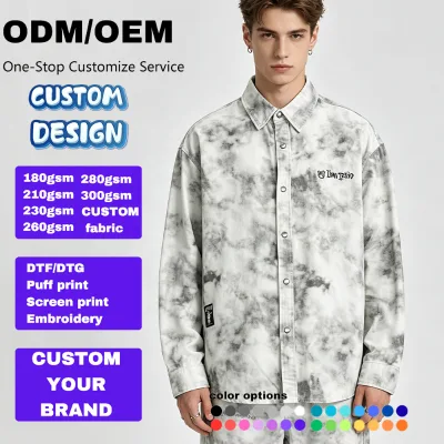 Factory Direct Sale Men's Casual Long Sleeve White Shirt Oversized Single Breasted Anti-Wrinkle Stand Collar Shirt