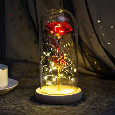 Valentine Romantic Gift Weddings Decoration Glass Bell Jar Eternal Flowers Preserved Eternal Flower Mother's Day Gift