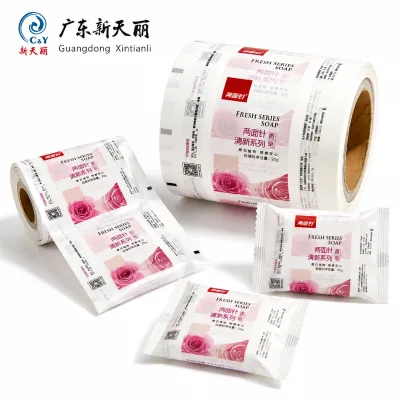 Custom Printed ECO Plastic Films Laminated Soap Bar Sachet Packaging Film Roll