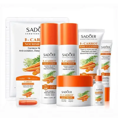 Hot Selling Natural Organic Vitamin C Serum Anti Wrinkle Eye Cream Face Toner Facial Cleanser Skin Care Set