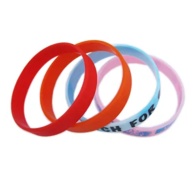 Wholesale Eco-friendly Advertising Gifts No Minimum Cheap Screen Printing Inks Wristbands Custom Silicone Bracelet for Kids