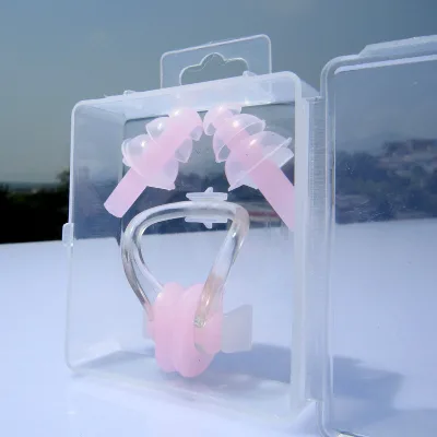 Top Sell Silicone Swim Gel Earplugs Waterproof Swimming Ear Plugs Swim Nose Clip Set Zwemmen Oordopjes