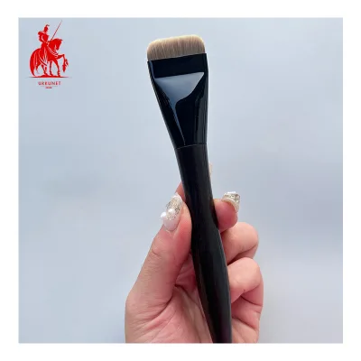 private label black foundation makeup brush flat buffing cosmetic brush