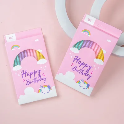 Hot Sale 12 Pack Colorful Spiral Long Slim Birthday Cake Candles Romantic Atmosphere Decoration Candle